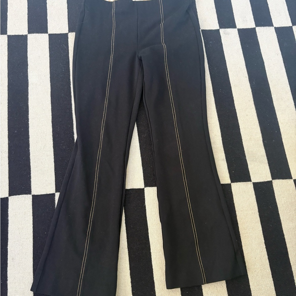 Anthropologie Black Crop Flare Pants